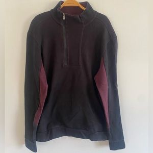 Calvin Klein Burgundy and Black Asymmetrical Quarter Zip